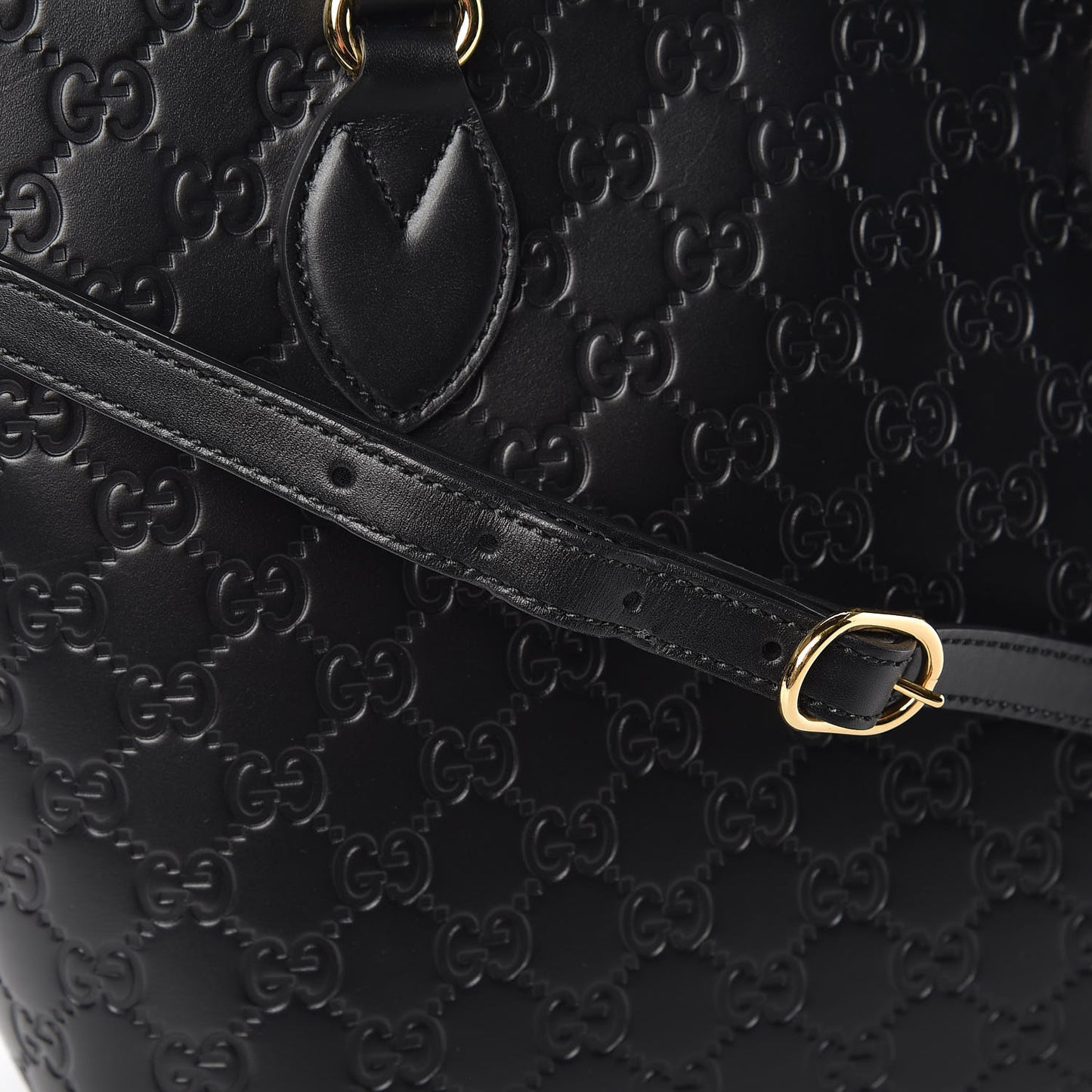 Guccissima Small Zippered Bucket Tote Black