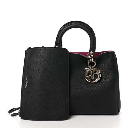 Christian Dior Bullcalf Medium Diorissimo Tote Black Rose Indien 3 of 10