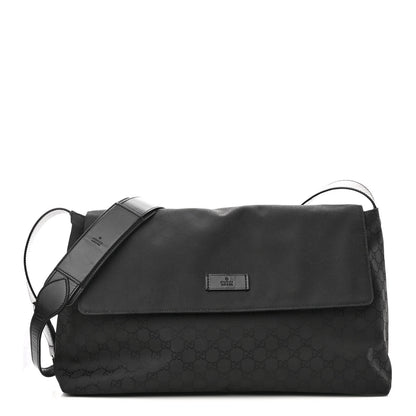 Gucci GG Monogram Flap Messenger Bag Black 1 of 11