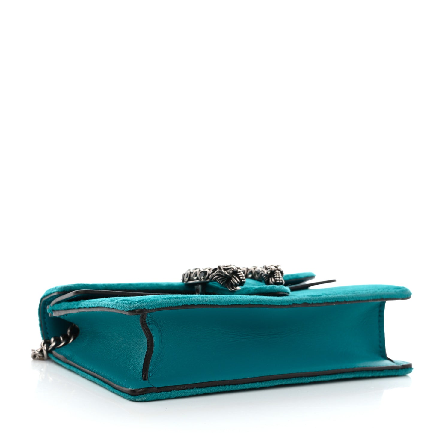 Velvet Super Mini Dionysus Shoulder Bag Pavone Cyan