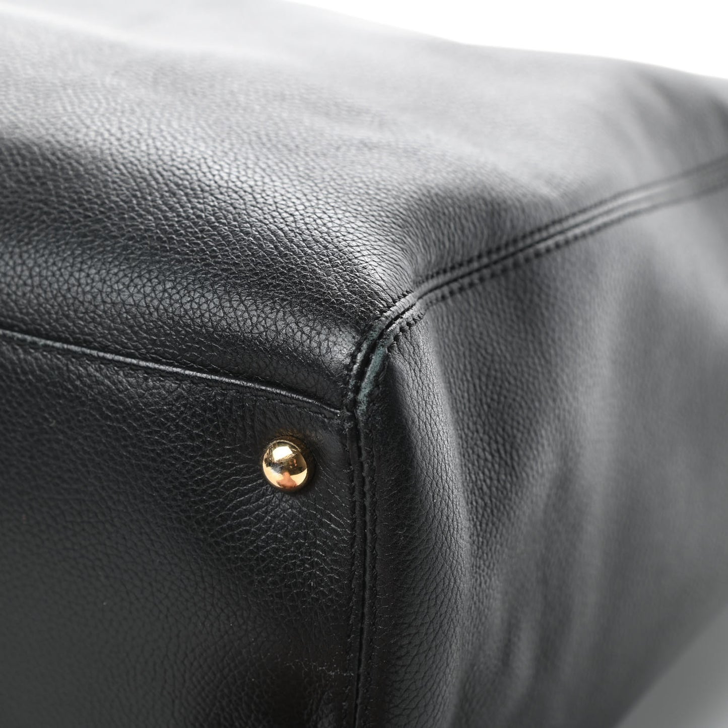 Calfskin Tall Cerf Tote Black