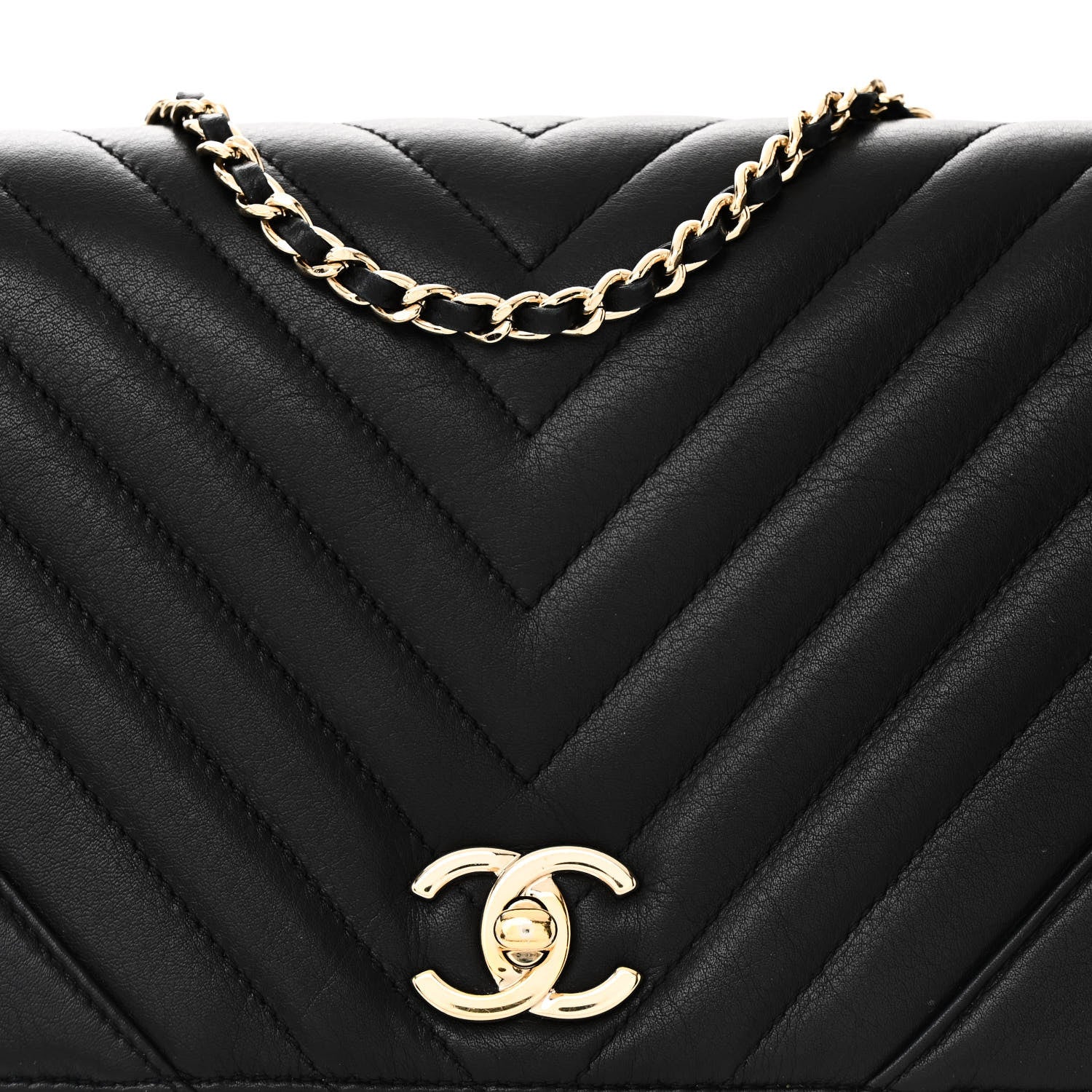 Chanel Calfskin Chevron Quilted Small Statement Flap Black 8 of 10
