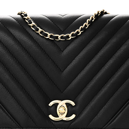 Chanel Calfskin Chevron Quilted Small Statement Flap Black 8 of 10