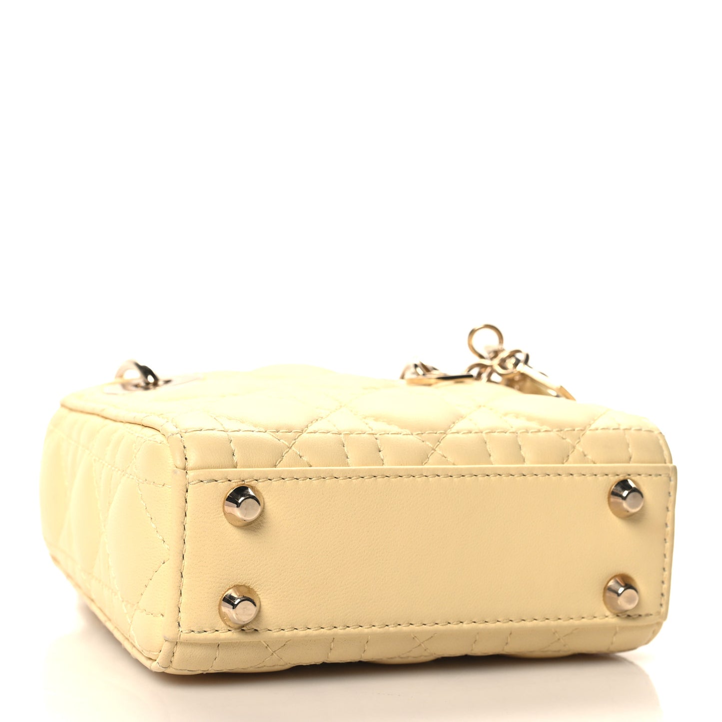 Lambskin Cannage Micro Lady Dior Soft Yellow