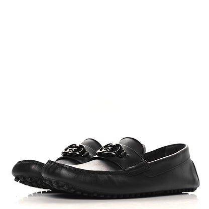 Gucci Soft Clove Calfskin Monochrome Mens Interlocking G Driver Loafers 9 Black 4 of 10