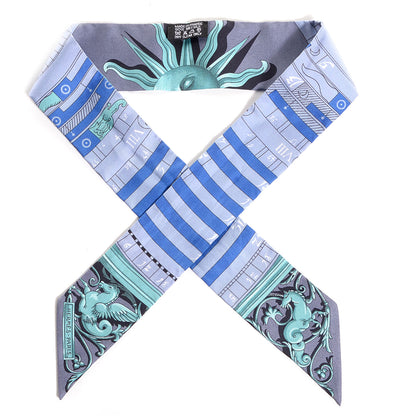 Hermes Silk Astrologie Twilly Gris Acier Bleu Veronese 1 of 5
