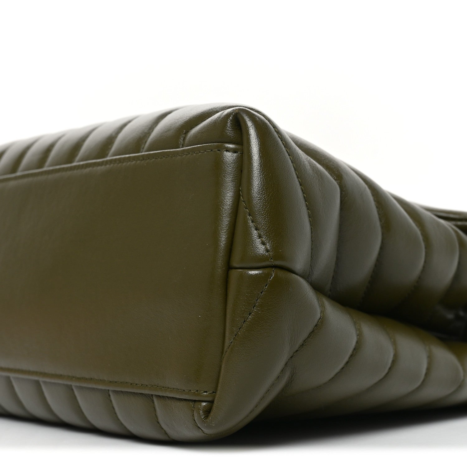 Saint Laurent Calfskin Y Quilted Monogram Medium Loulou Chain Satchel Military Olive 10 of 10