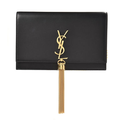 Saint Laurent Smooth Calfskin Classic Monogram Kate Tassel Chain Wallet Black 1 of 7