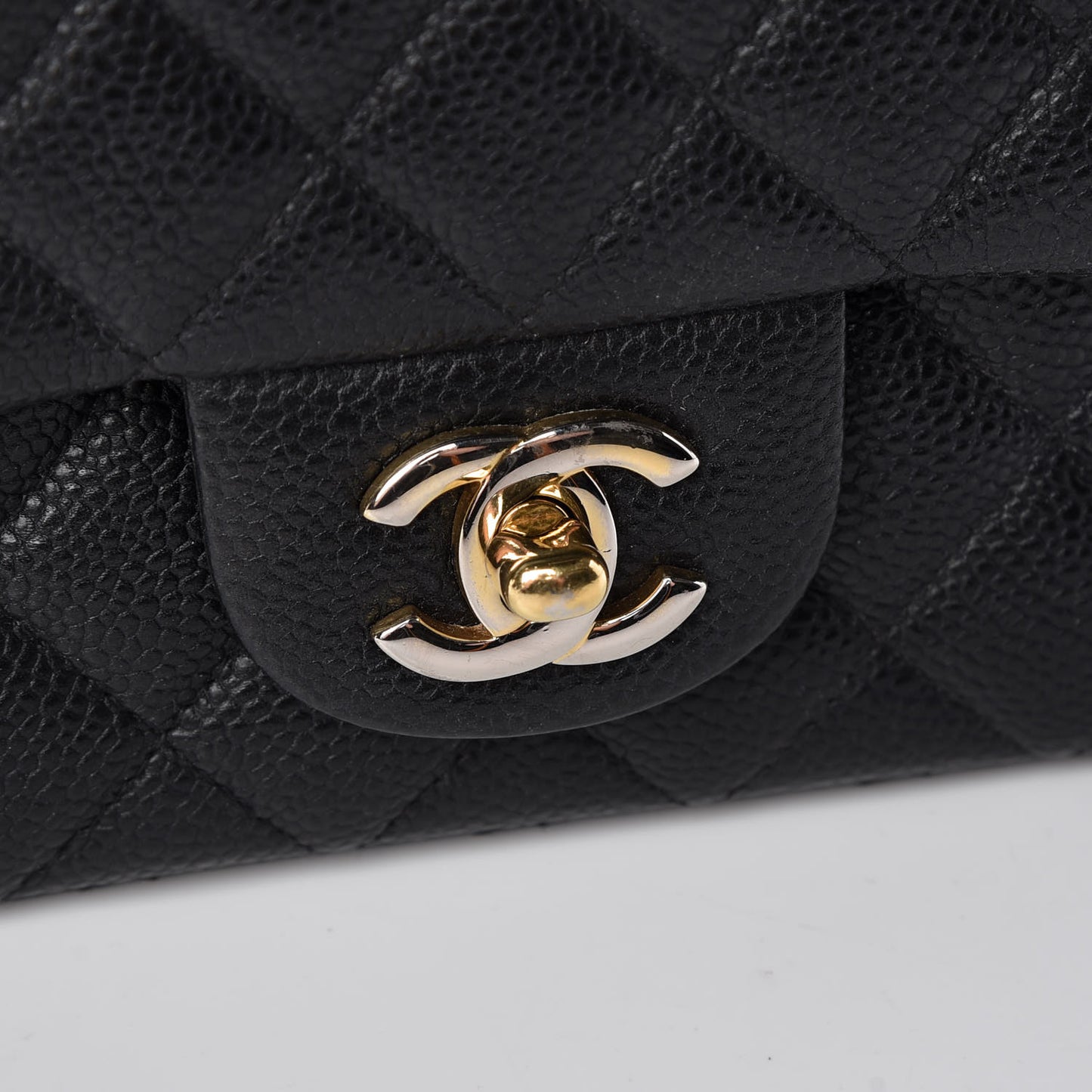 Caviar Quilted Mini Rectangular Flap Dark Charcoal
