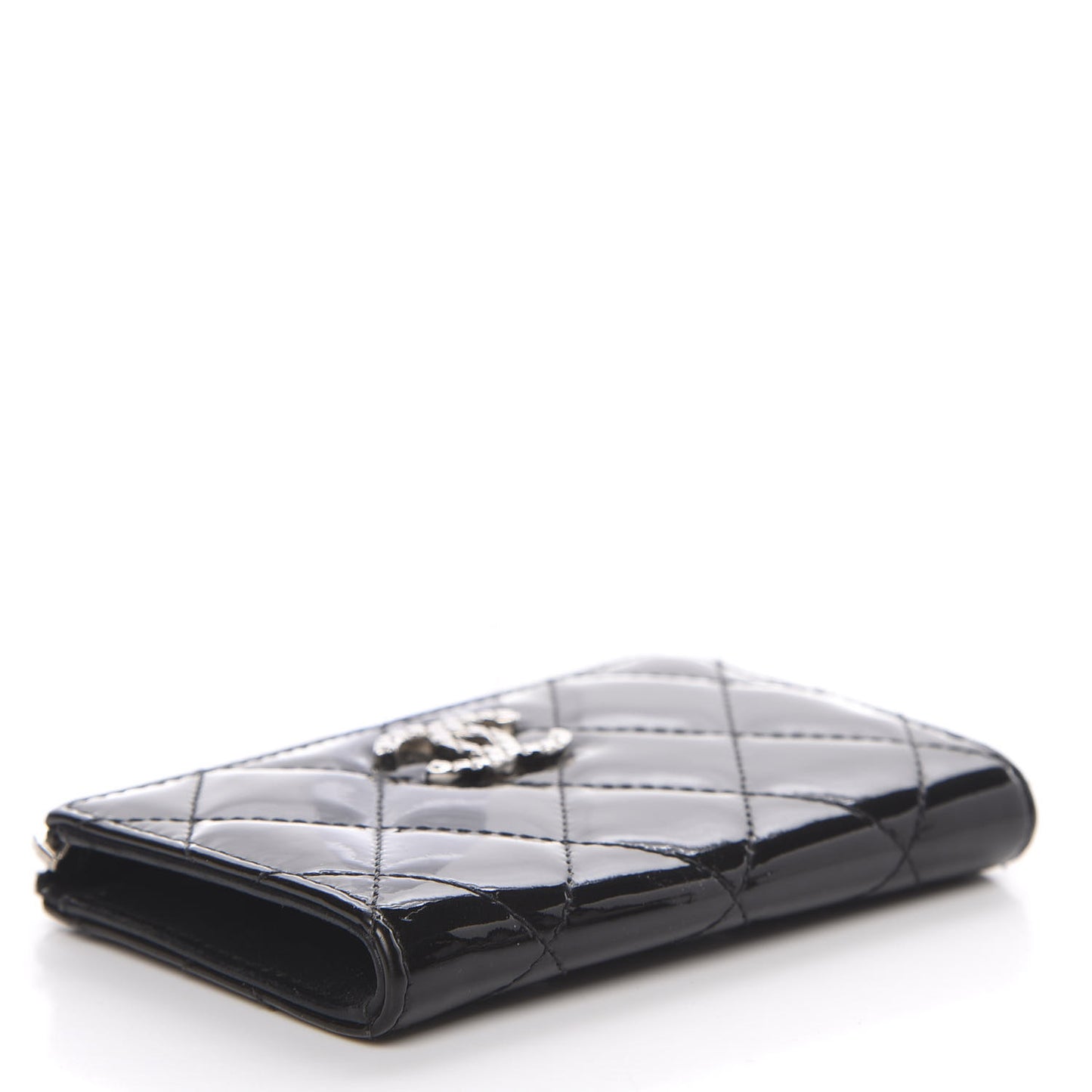 Patent Quilted Brilliant Key Holder Case Black