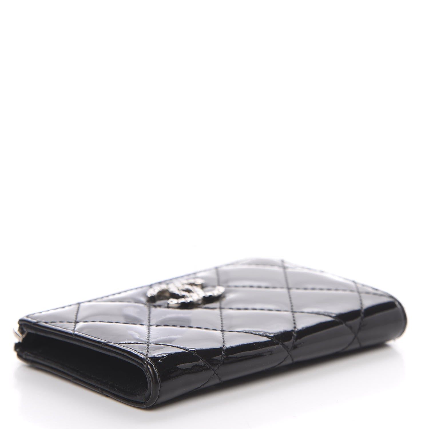 Chanel Patent Quilted Brilliant Key Holder Case Black 4 of 8