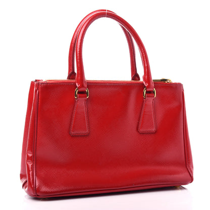 Prada Saffiano Vernice Small Galleria Double Zip Rosso 3 of 10