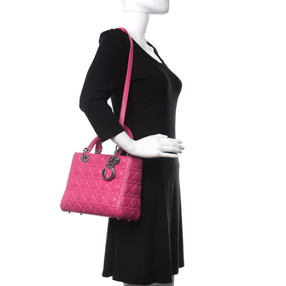Christian Dior Lambskin Cannage Medium Lady Dior Pink 2 of 8