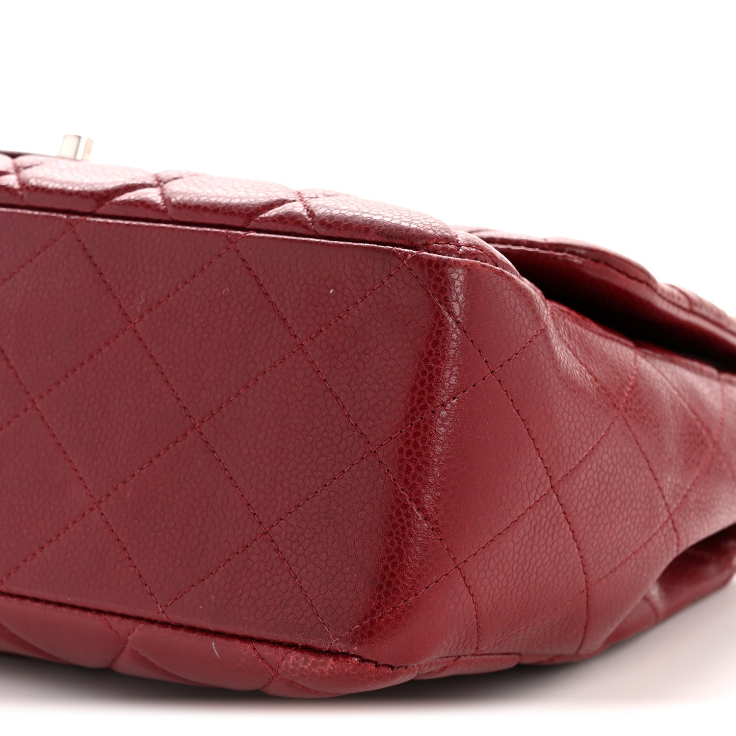 Chanel Caviar Quilted Jumbo Double Flap Dark Red 10 of 13
