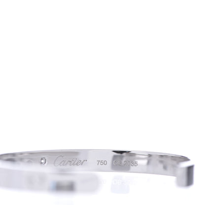 Cartier 18K White Gold 1 Diamond LOVE Cuff Bracelet 17 6 of 6