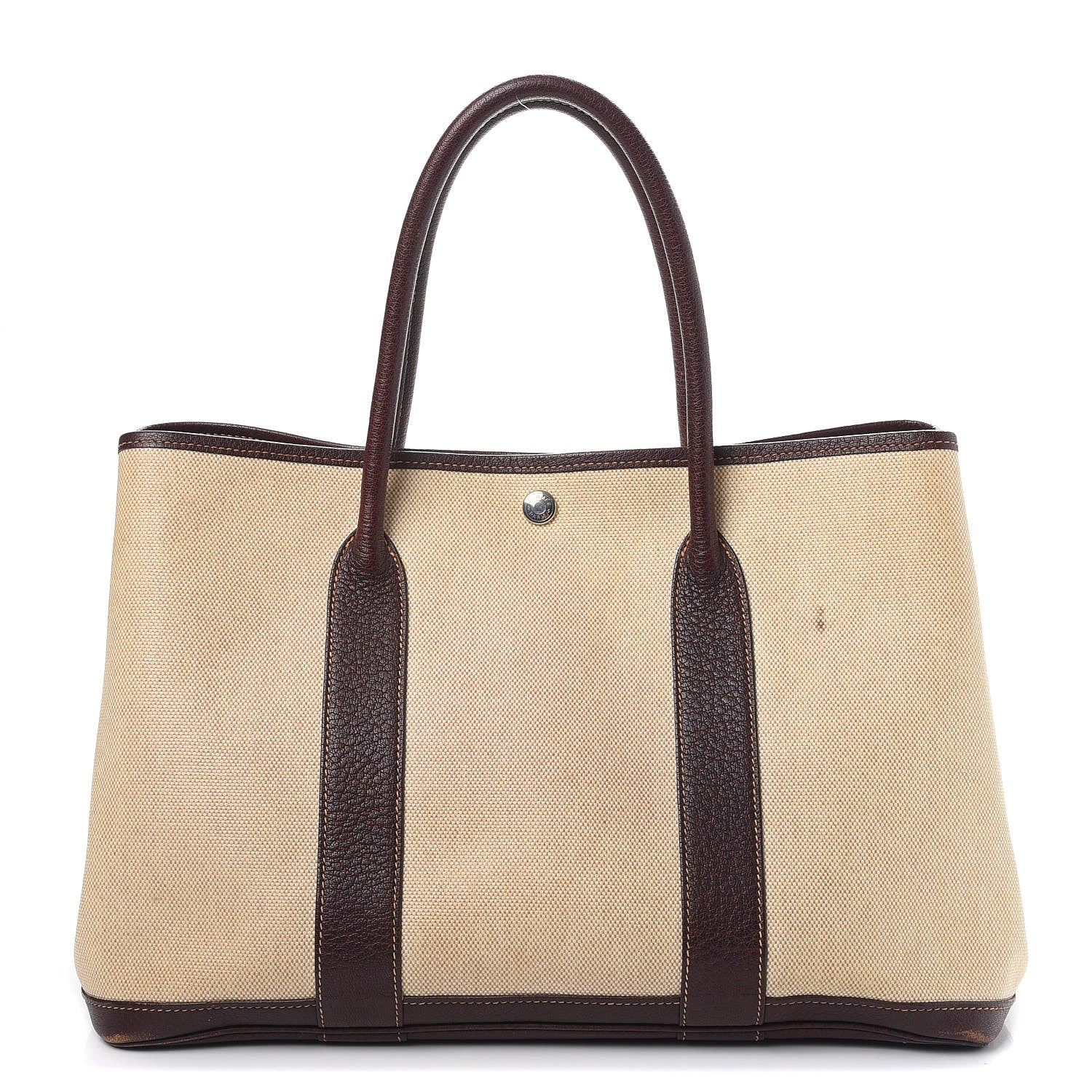 Hermes Buffle Gala Toile Garden Party 36 MM Tote Bag Marron Fonce 1 of 17