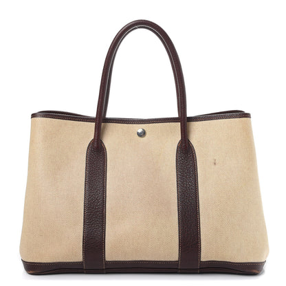 Hermes Buffle Gala Toile Garden Party 36 MM Tote Bag Marron Fonce 1 of 17