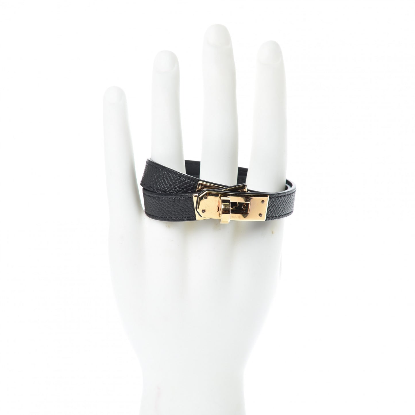 Epsom Kelly Double Tour Bracelet M Black