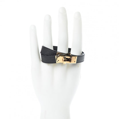 Hermes Epsom Kelly Double Tour Bracelet M Black 2 of 6