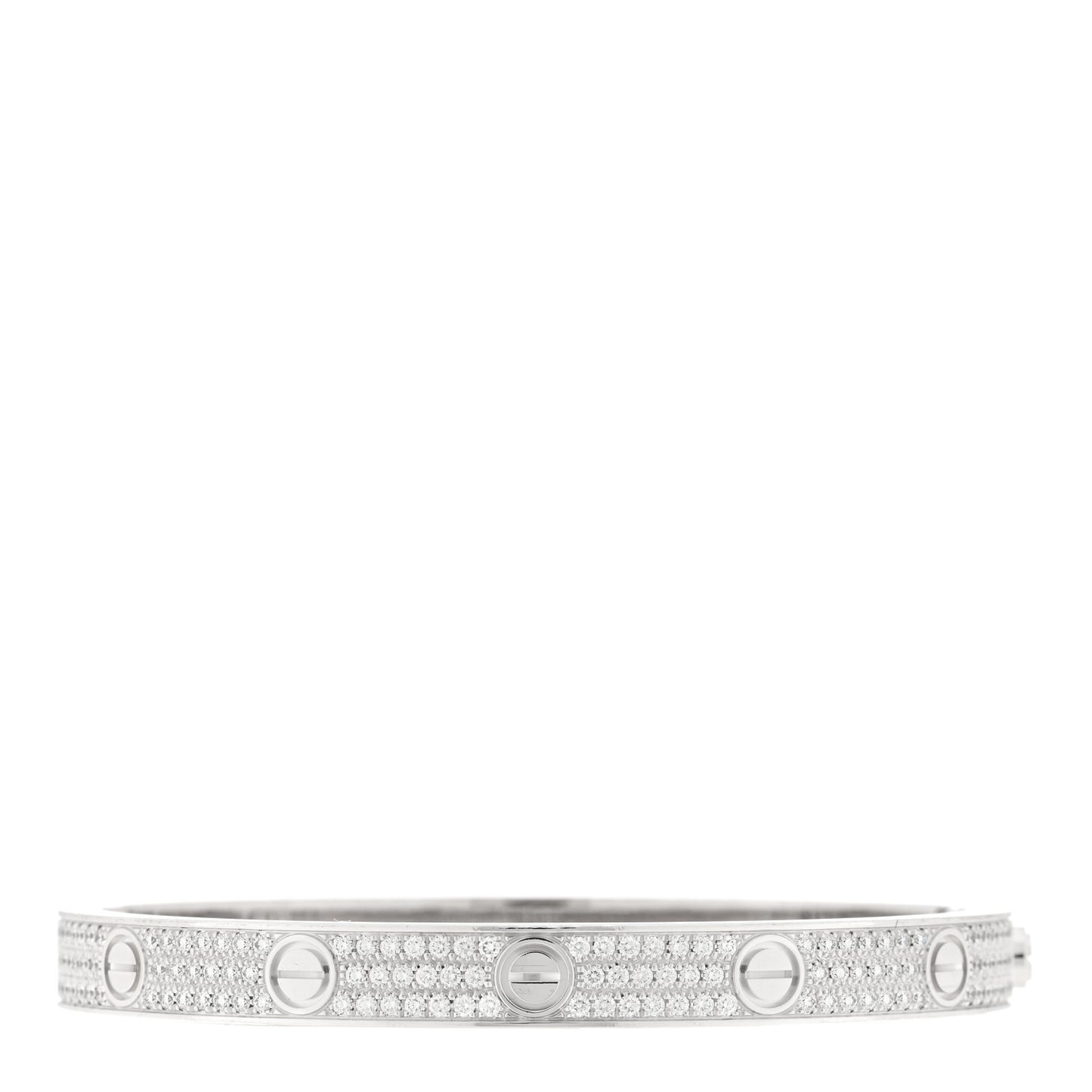 18K White Gold Diamond LOVE Paved Bracelet 18
