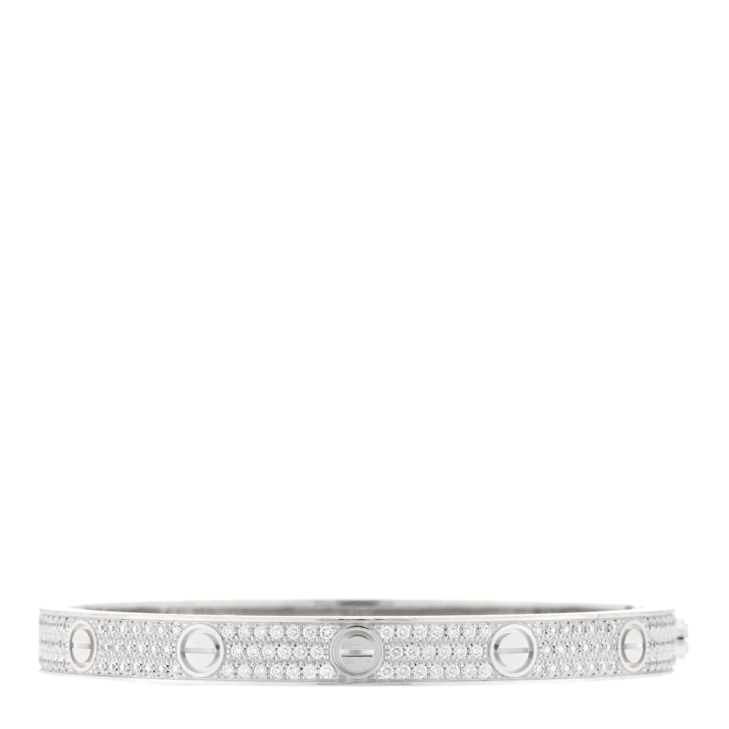 Cartier 18K White Gold Diamond LOVE Paved Bracelet 18 2 of 7