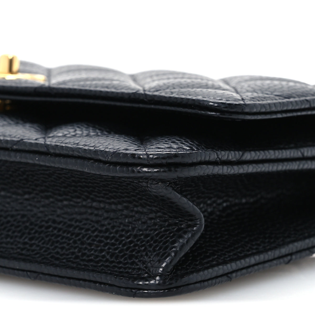 Caviar Quilted CC Turnlock Wallet On Chain WOC Black