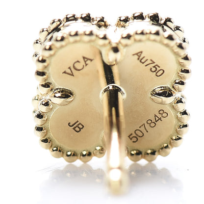 Van Cleef & Arpels 18K Yellow Gold Black Onyx Sweet Alhambra Earrings 5 of 7