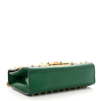 Gucci Calfskin Studded Small Padlock Shoulder Bag Emerald 4 of 13