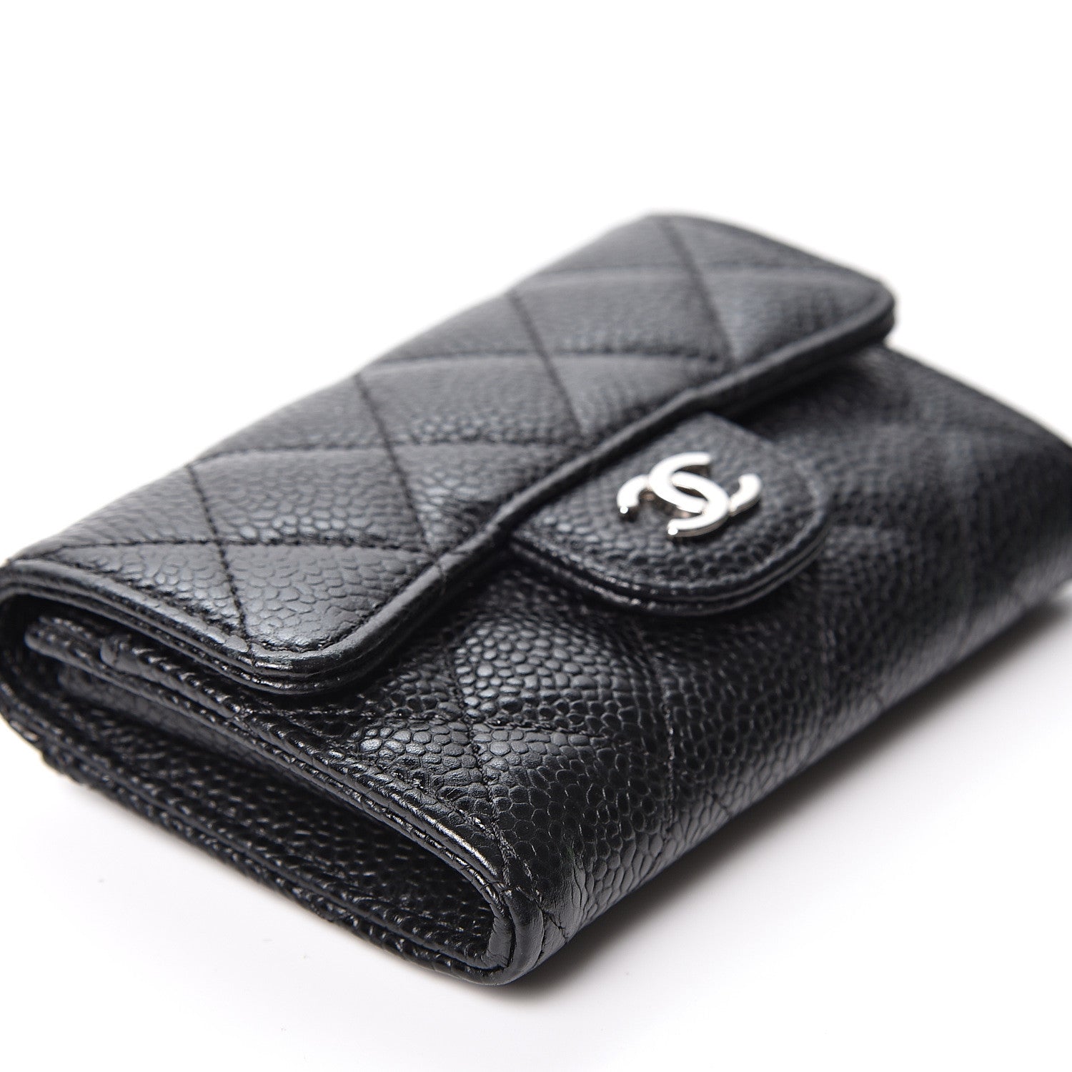 Chanel Caviar Quilted Flap Card Holder Wallet Black 4 of 10