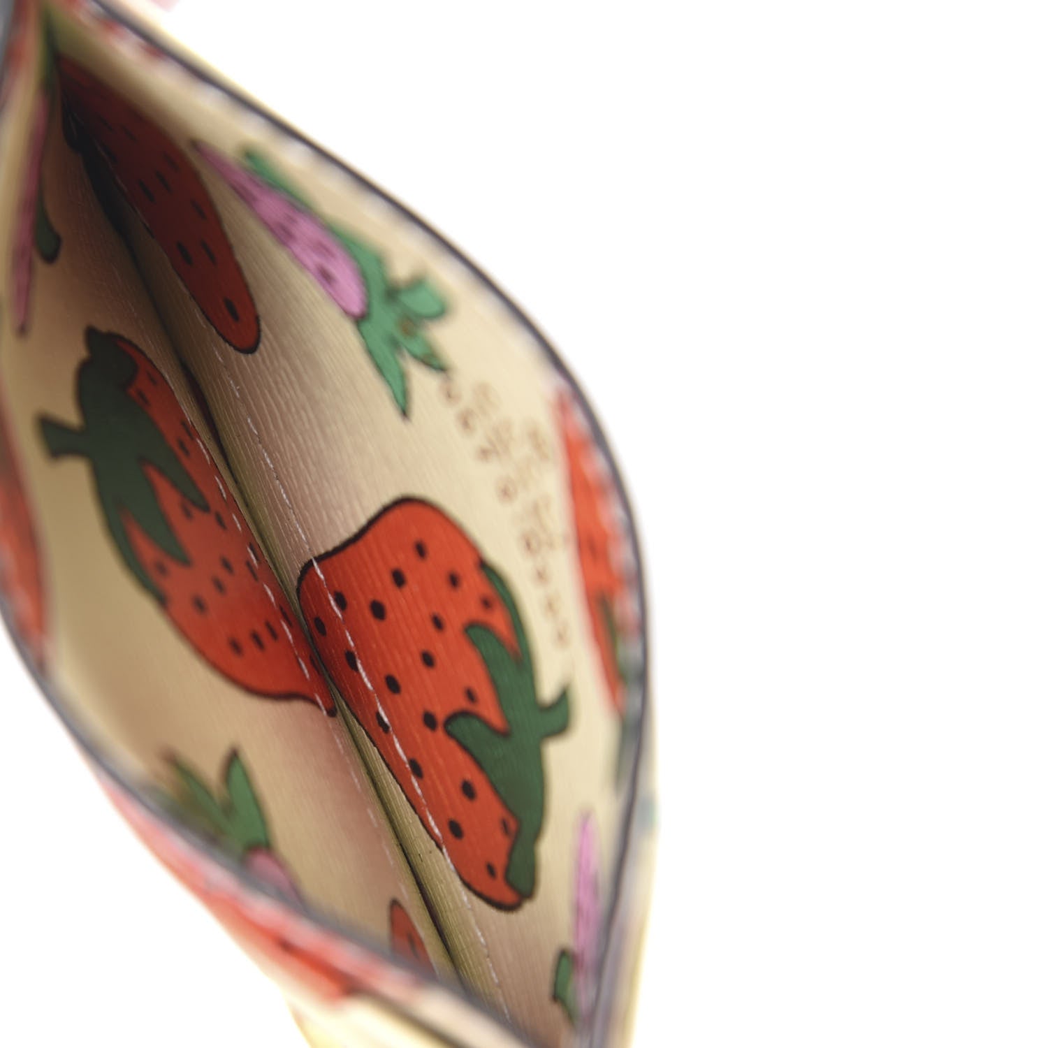 Gucci Calfskin Strawberry Print Zumi Case Case Ivory Red 5 of 8