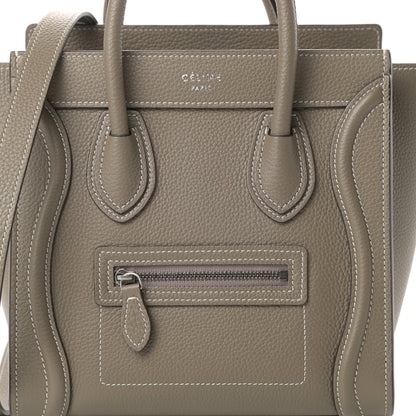 Celine Drummed Calfskin Nano Luggage Souris 8 of 12