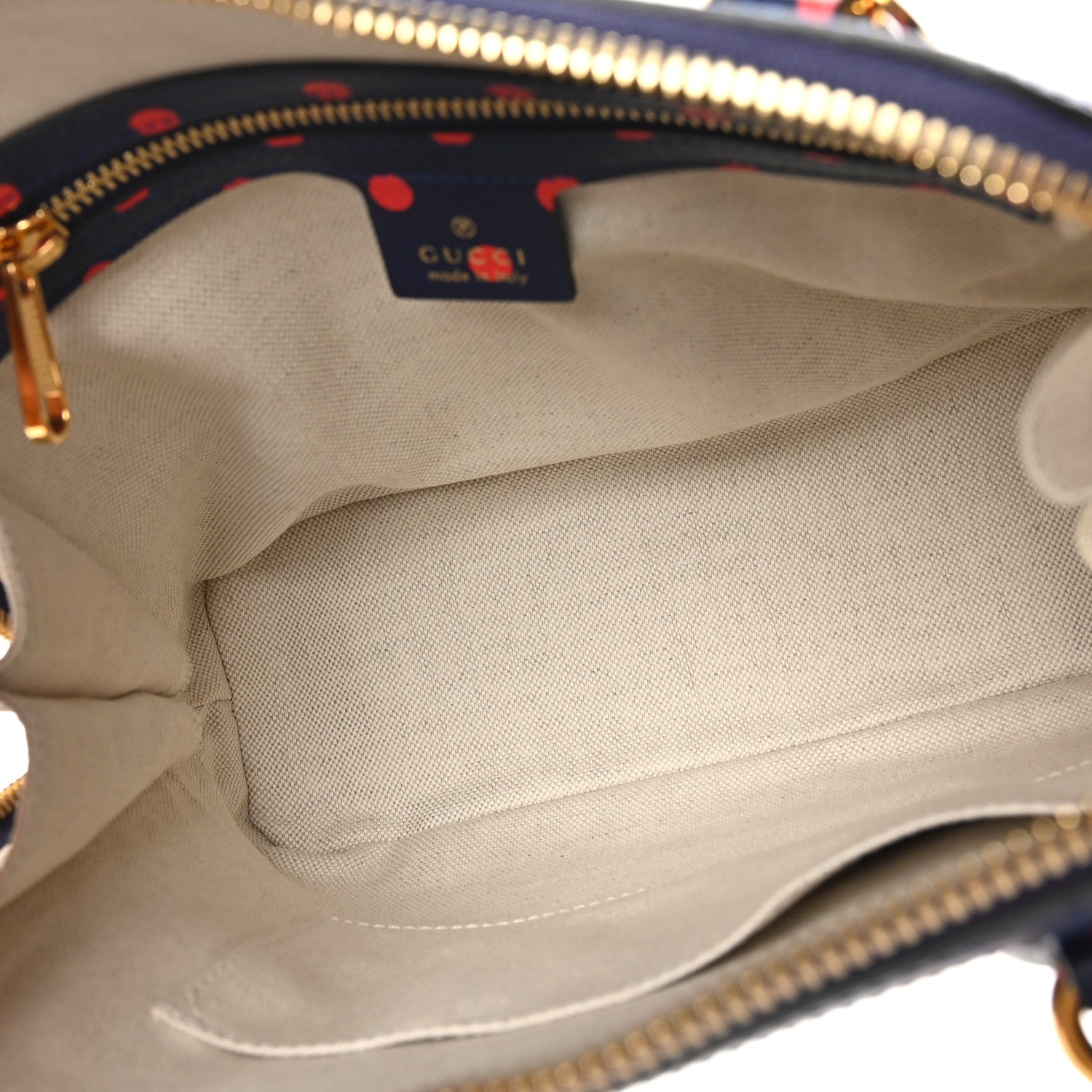 Gucci Shangai Calfskin Polka Dot Small Horsebit 1955 Top Handle Bag Blue Red 5 of 10