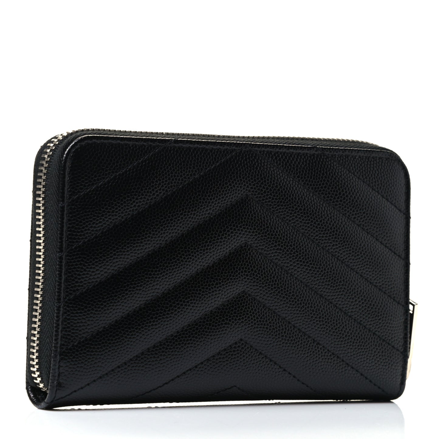 Grain De Poudre Matelasse Chevron Monogram Zip Around Wallet Black