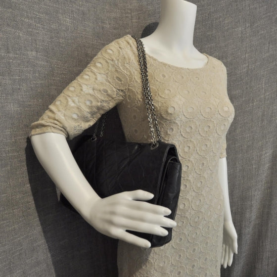 Chanel Distressed Leather 2.55 Reissue 227 Jumbo Flap Black 2 of 8