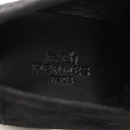 Hermes Mink Fur Suede Goatskin Paris Loafers 36 Black 5 of 9