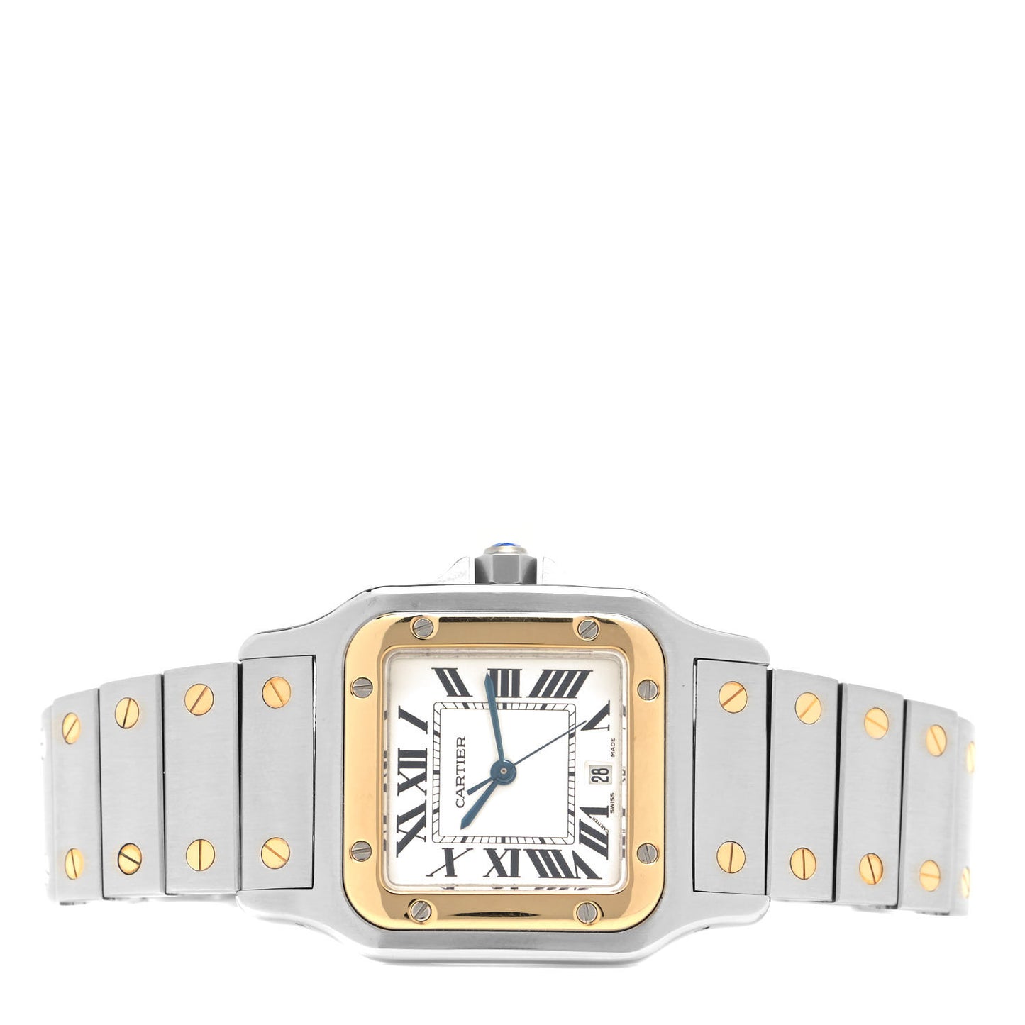 Stainless Steel 18K Yellow Gold 29mm Santos De Cartier Galbee Quartz Watch