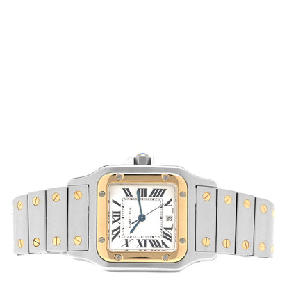 Cartier Stainless Steel 18K Yellow Gold 29mm Santos De Cartier Galbee Quartz Watch 2 of 4