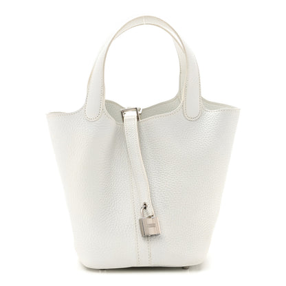 Hermes Taurillon Clemence Picotin Lock 18 PM White 1 of 10