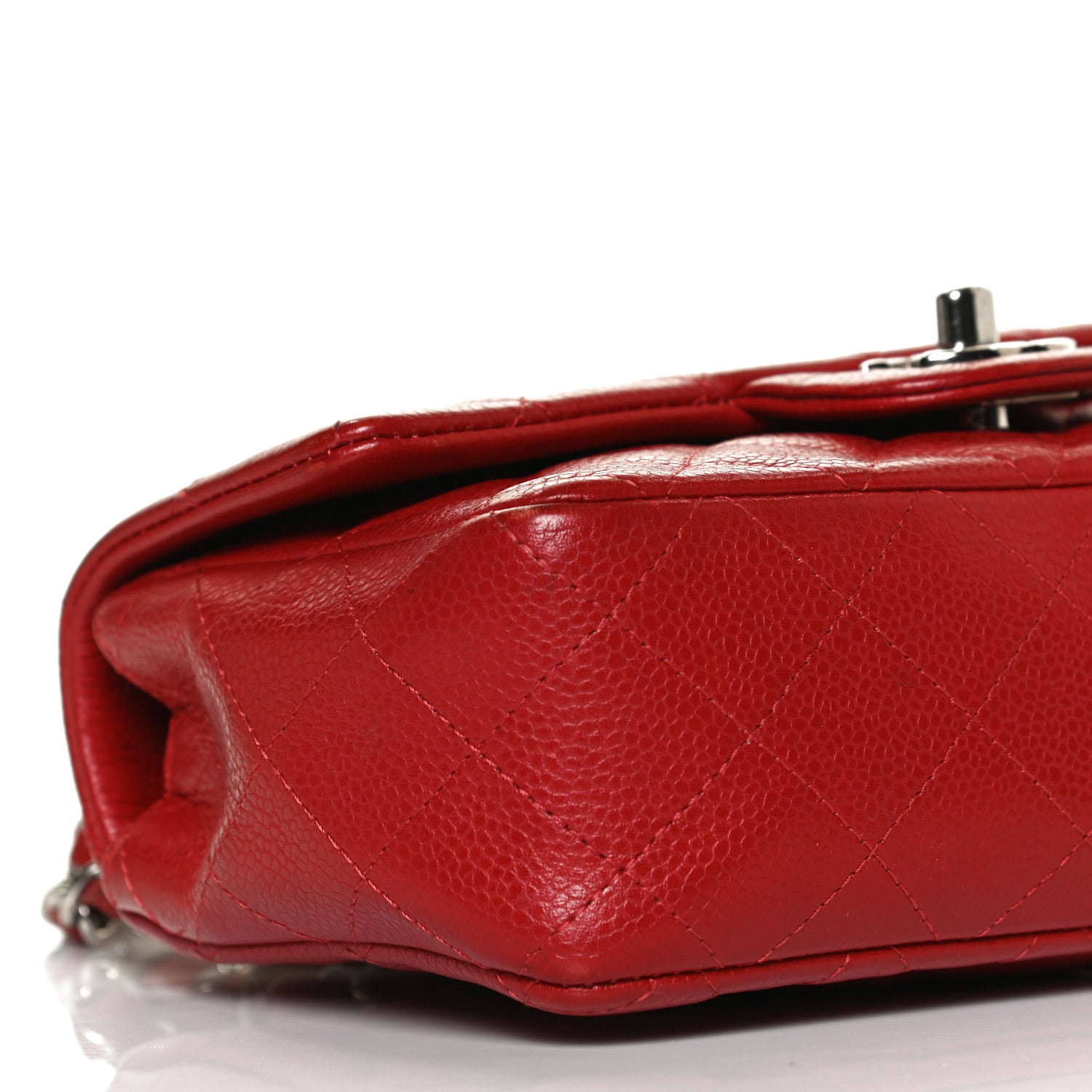 Chanel Caviar Quilted Mini Rectangular Flap Red 8 of 11