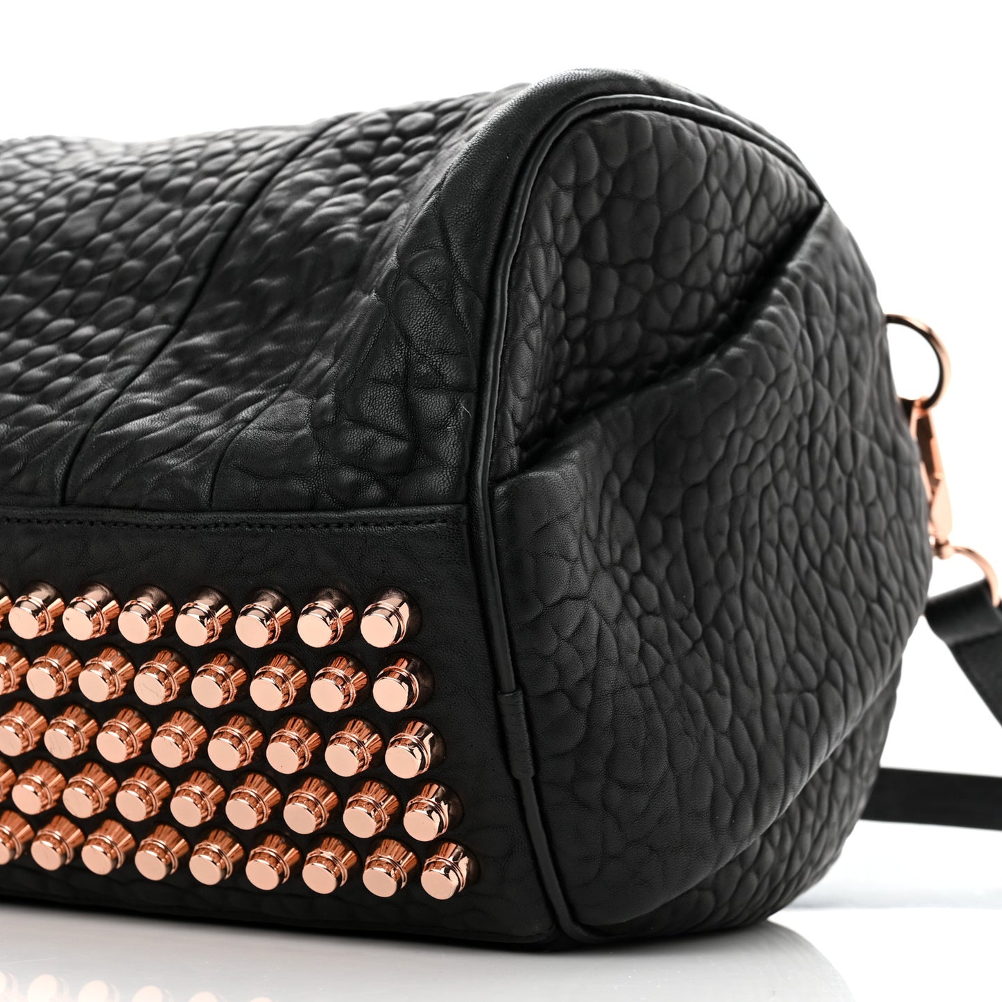 Pebbled Lambskin Rocco Black Rose Gold Hardware