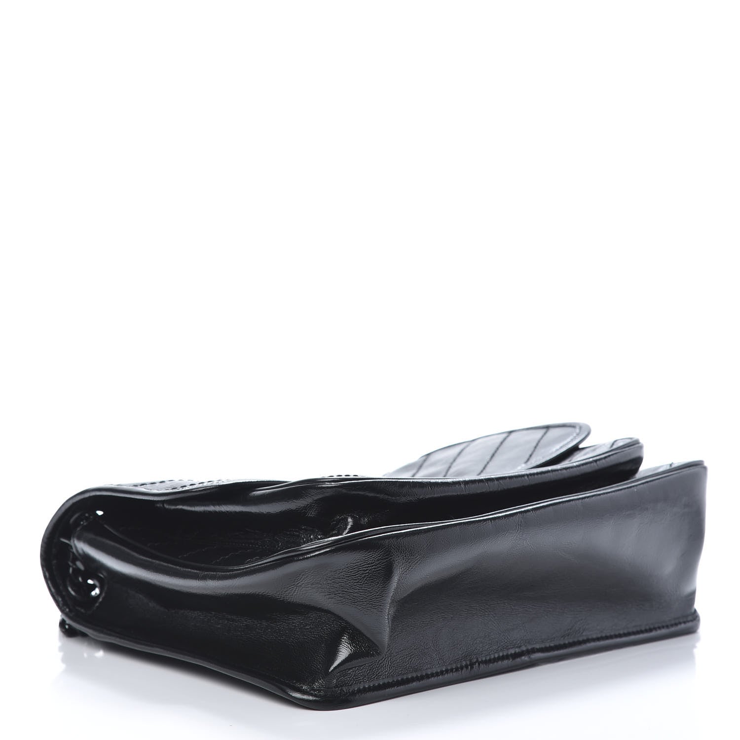 Saint Laurent Crinkled Calfskin Matelasse Monogram Medium Niki Chain Satchel Black 3 of 11