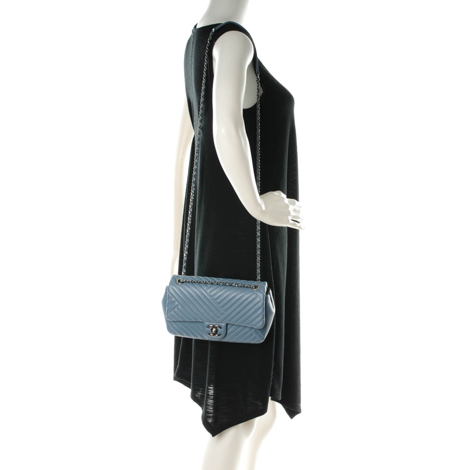Chanel Lambskin Quilted Small CC Crossing Flap Light Blue 2 of 8