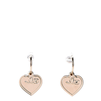 Chanel Heart CC Dangle Earrings Gold 1 of 4
