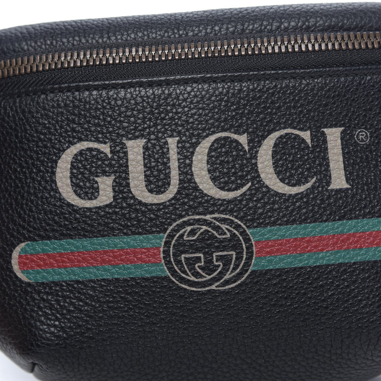 Grained Calfskin Small Logo Belt Bag Black
