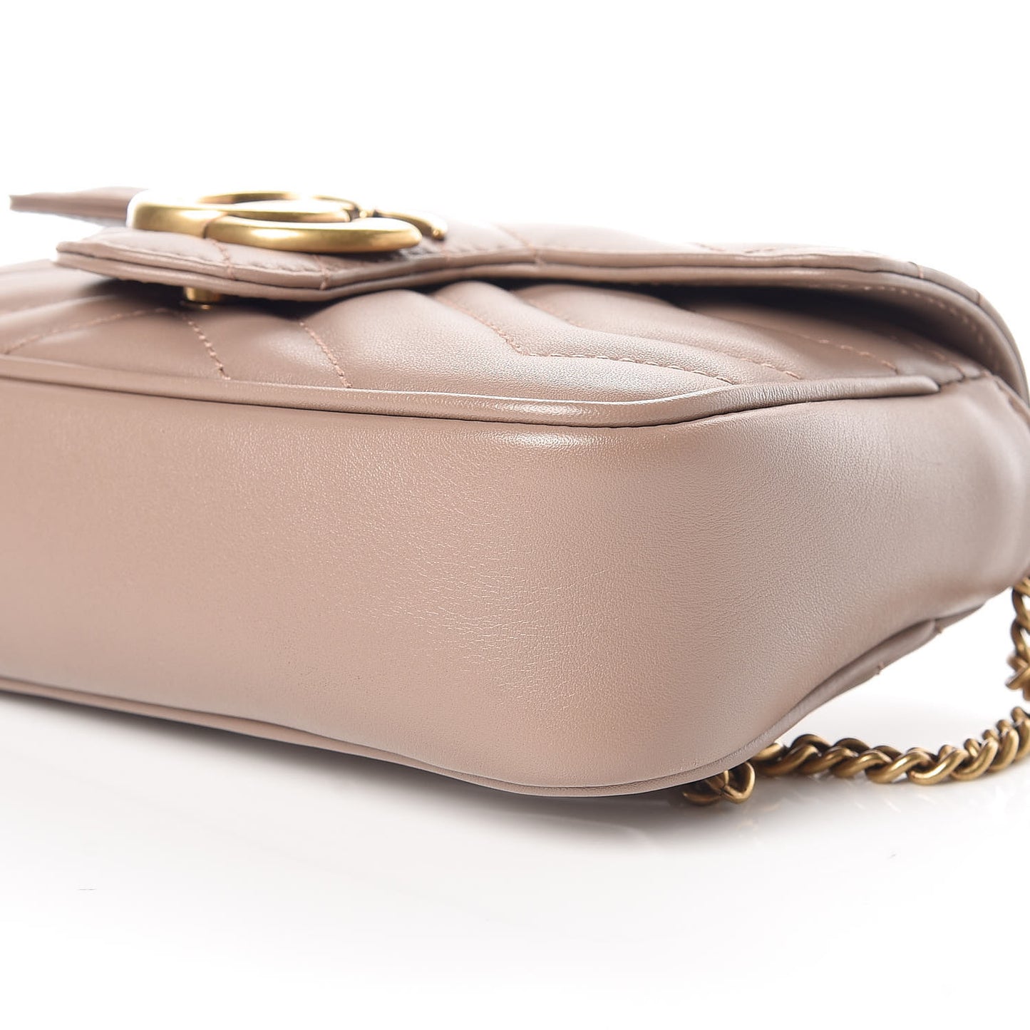 Calfskin Matelasse Super Mini GG Marmont Shoulder Bag Porcelain Rose