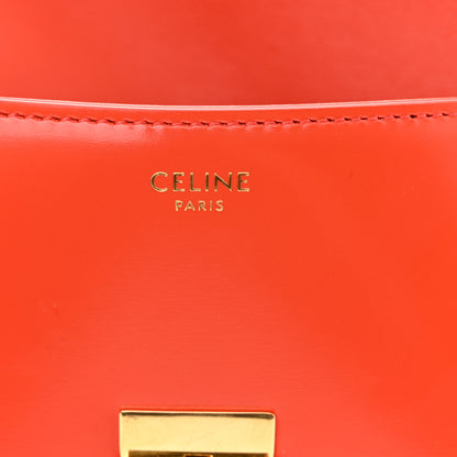 Celine Shiny Calfskin Triomphe Shoulder Bag Bright Red 8 of 11