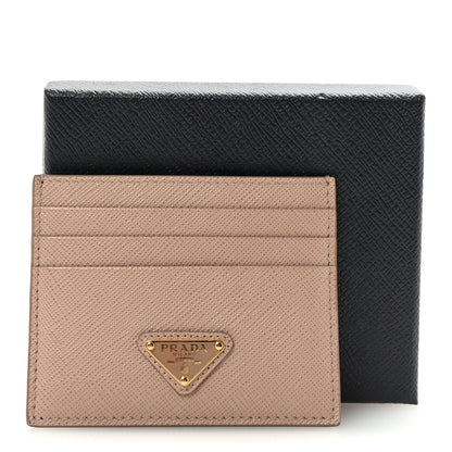 Prada Saffiano Triangle Card Holder Cipria 7 of 7