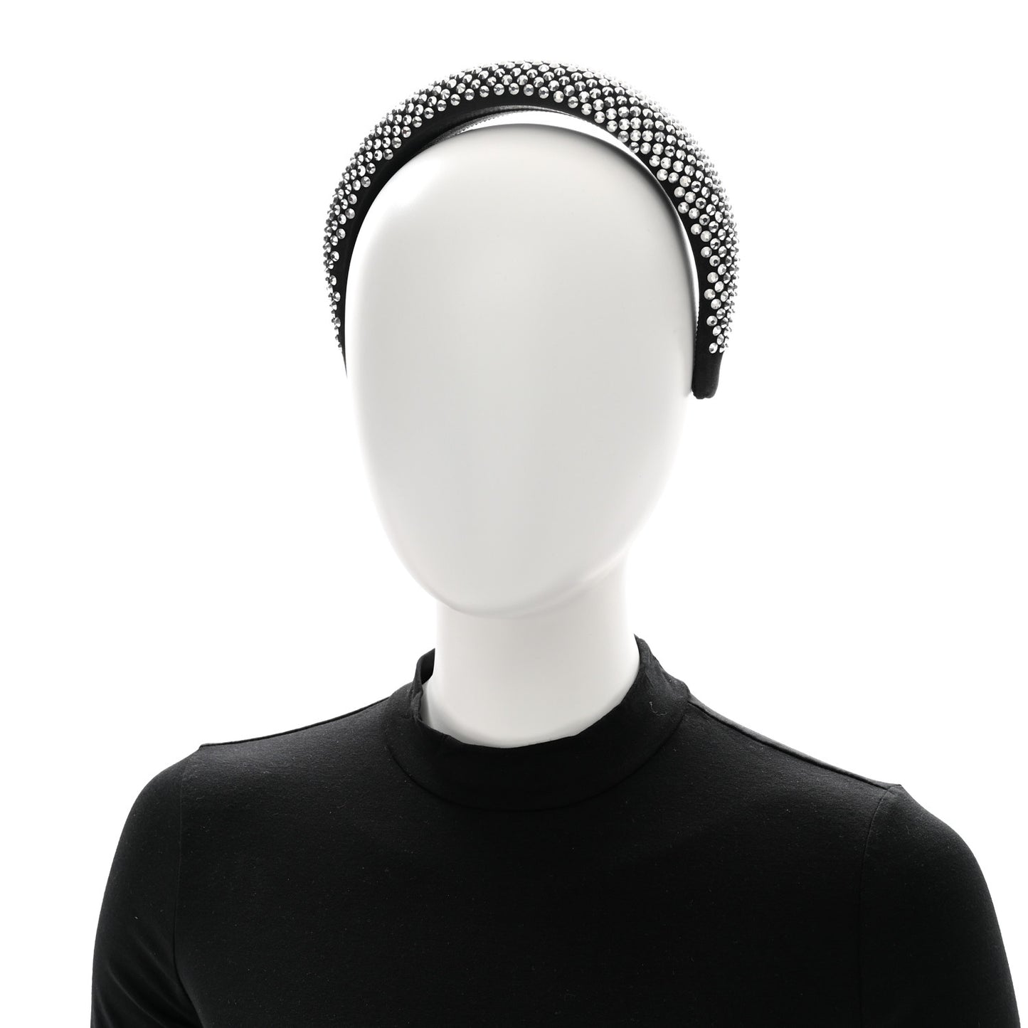 Satin Crystal Embellished Headband Metal