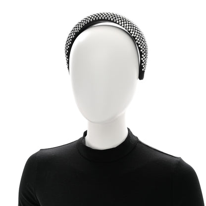 Prada Satin Crystal Embellished Headband Metal 2 of 8