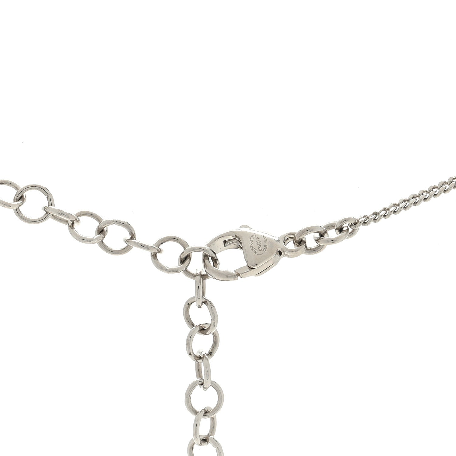Chanel Crystal Pearl Star 5 CC Necklace Gold White 3 of 4